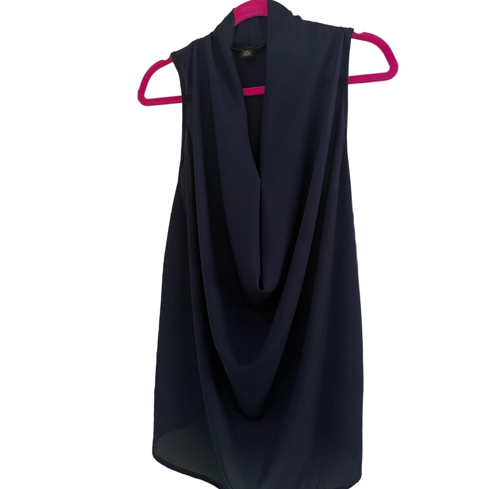 3 for $25 Chic Navy Sleeveless Drape Woman’s Navy blue Blouse